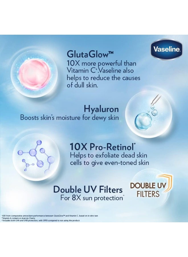 Vaseline Healthy Bright Gluta-Hya Serum Burst UV Lotion Flawless bright (330ml) 2pcs