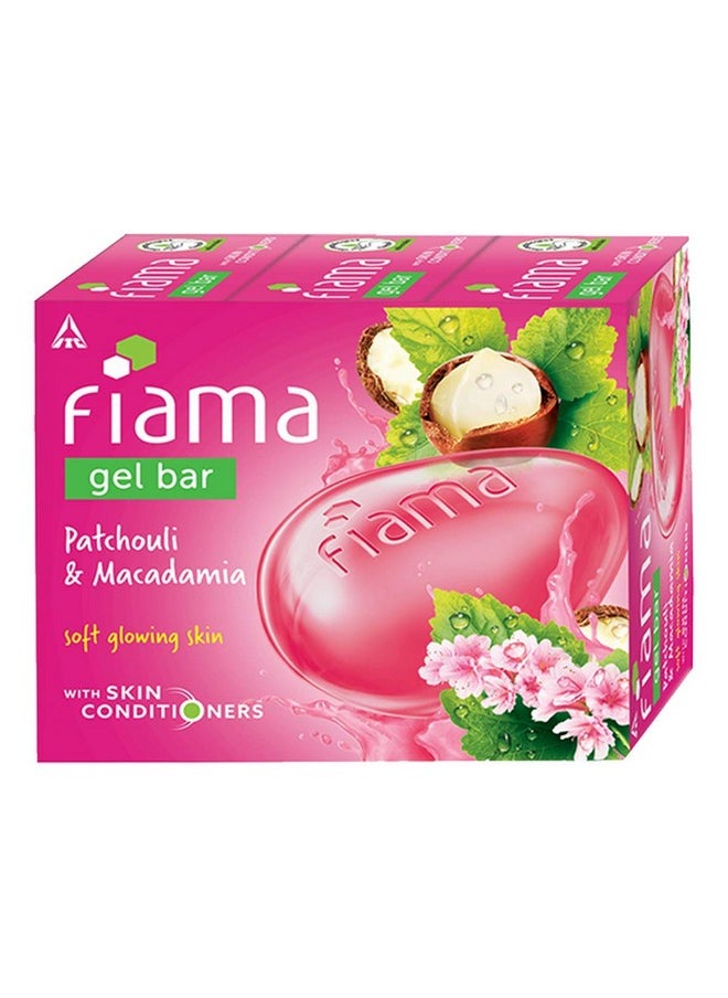 Gel Bar Patchouli And Macadamia For Soft Glowing Skin, 375G (125G - Pack Of 3), With Skin Conditioners, Skin Friendly Ph, Soap For Women & Men, For All Skin Types