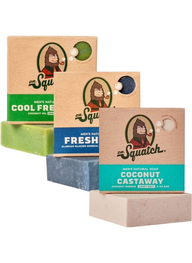 Men'S Natural Bar Soap From Cold Process Moisturizing Soap Made From Natural Oils - No Harmful Chemicals - Good For All Skin Types - Coconut Castaway, Fresh Falls, Cool Aloe (3 Pk)