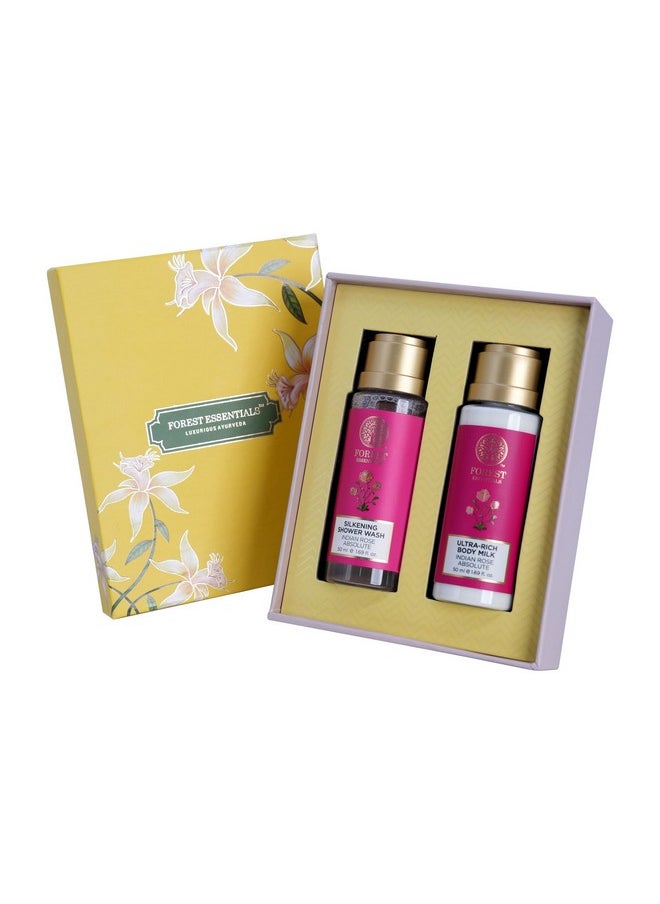 Indian Rose Absolute Gift Box | Body Care Gift Set With Premium Body Wash & Body Lotion | 2 Piece Gift Set