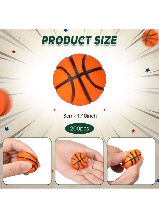 200 Pack Mini Basketball Stress Balls, 1.2 Inch Mini Foam Basketball Bulk Basketball Party Favors Decorations For Kids Adults Anxiety Stress Relief