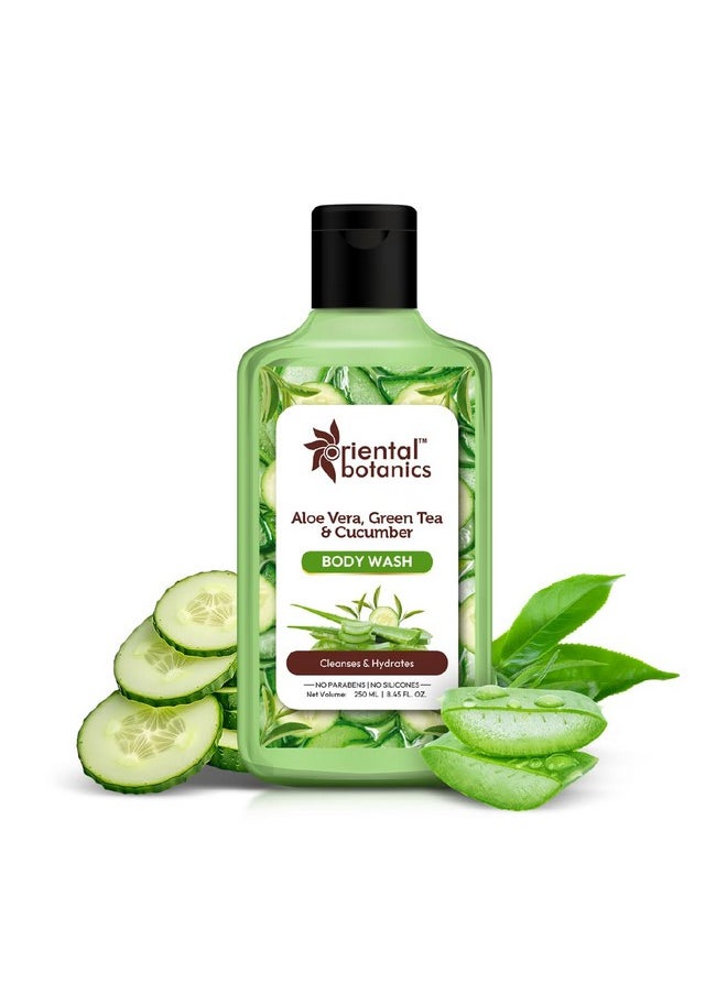 Stbotanica Aloe Vera,Green Tea&Cucumber Body Wash,250Ml|Infused With Aloe Vera,Green Tea&Cucumber|Refreshes&Hydrates Skin|No Parabens&Sulphates|Cruelty Free&Vegan