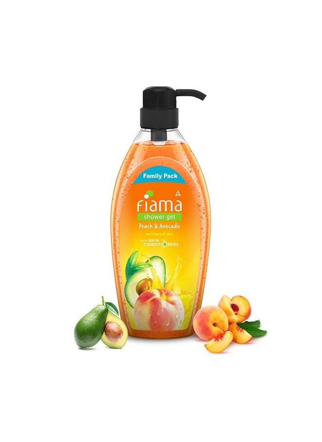 Body Wash Shower Gel Peach & Avocado, 900Ml Family Pack, Body Wash For Women And Men With Skin Conditioners For Soft & Moisturised Skin, Suitable For All Skin Types