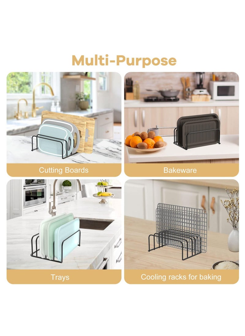 Cutting Board Organizer, [2-Pack] Cutting Board Holder Rack, Baking Cookie Pan Sheets Cooling Small Racks Storage Stand for Kitchen Cabinet, Countertop Bakeware Organizer 7.08 x 5.51 x 3.15 in