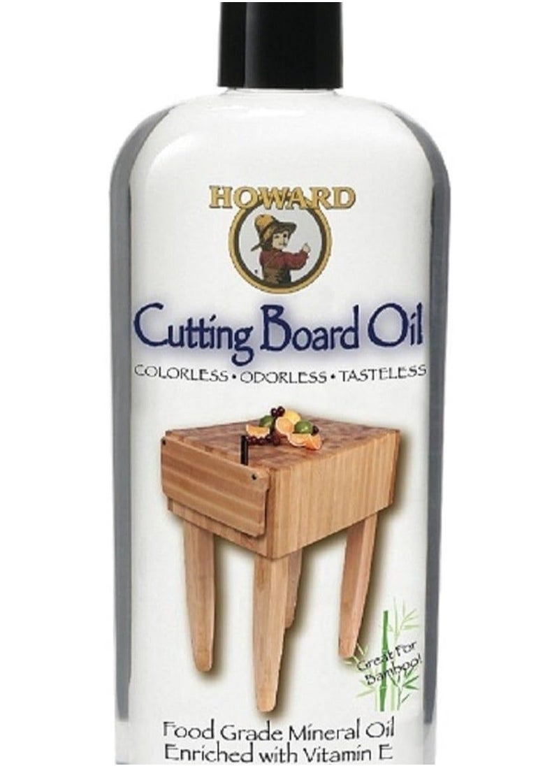 Howard Cutting Board Oil BBB012 Food Safe Mineral Oil for Butcher Blocks, Bread Boards, Chopping Boards, Kitchen Worktops and Wooden Tools 355ml