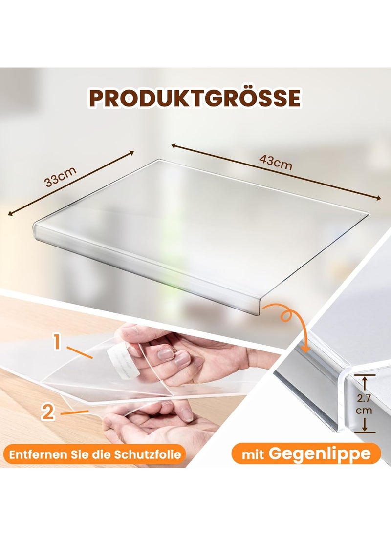 Acrylic Chopping Board – Large Transparent Cutting Board with Non-Slip Lip (45 x 35 cm)