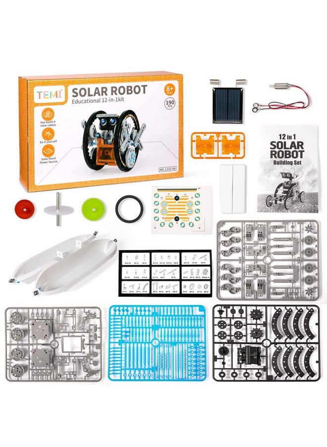 Stem Solar Robot Kit For Kids, 12-In-1 Educational Stem Science Experiment Toys, Solar Powered Building Kit Diy For 8 9 10 11 12 13 Years Old Kids Boys & Girls