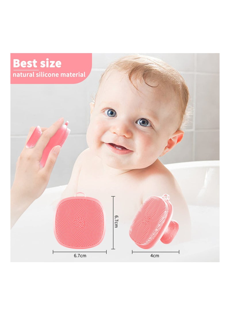 Silicone Face Scrubber u0026 Cleansing Brush - Waterproof Manual Facial Wash Brush for Exfoliating u0026 Skin Care (Pink)