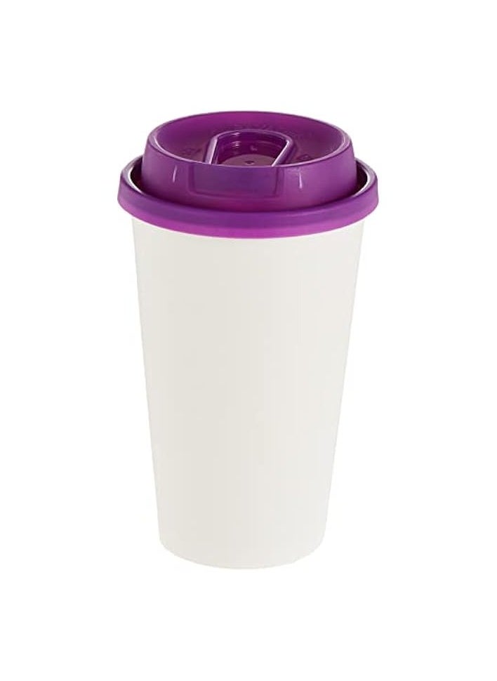 BAYADER فن Paper Cups with Lids and heat protection Sleeves ,473ml (Pack of 10), Purple