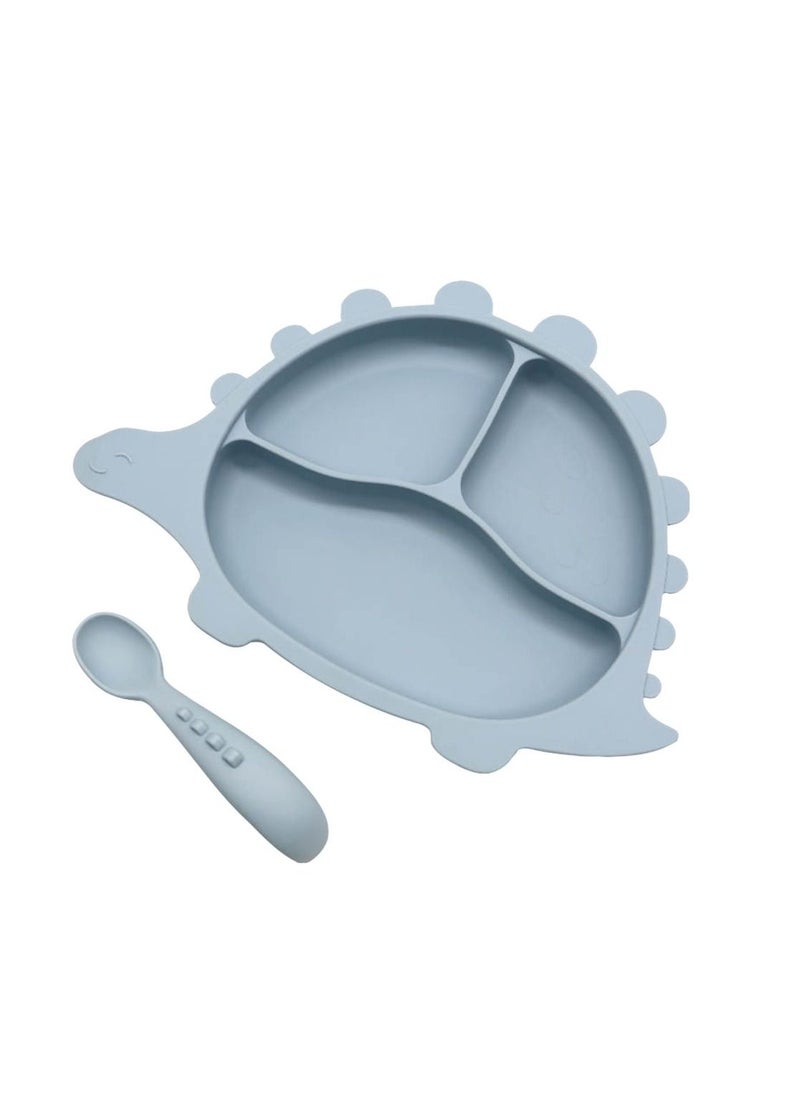 BPA-free Silicone Feeding Set, divided suction plate, spoon - 2 piece set