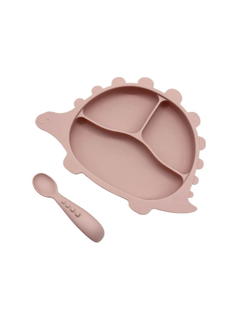 BPA-free Silicone Feeding Set, divided suction plate, spoon - 2 piece set