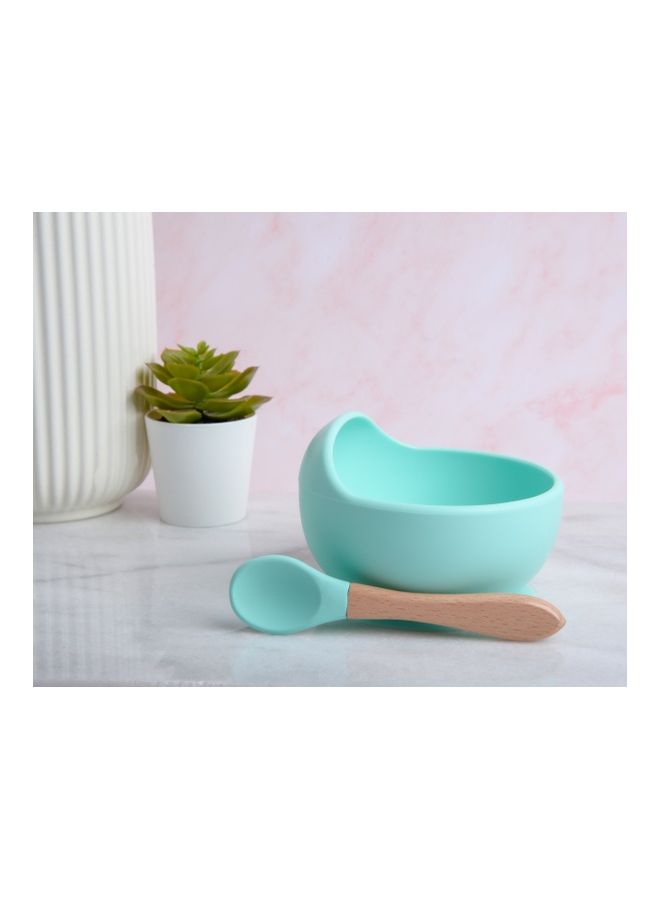 Silicone Bowl and Spoon Baby Feeding Set