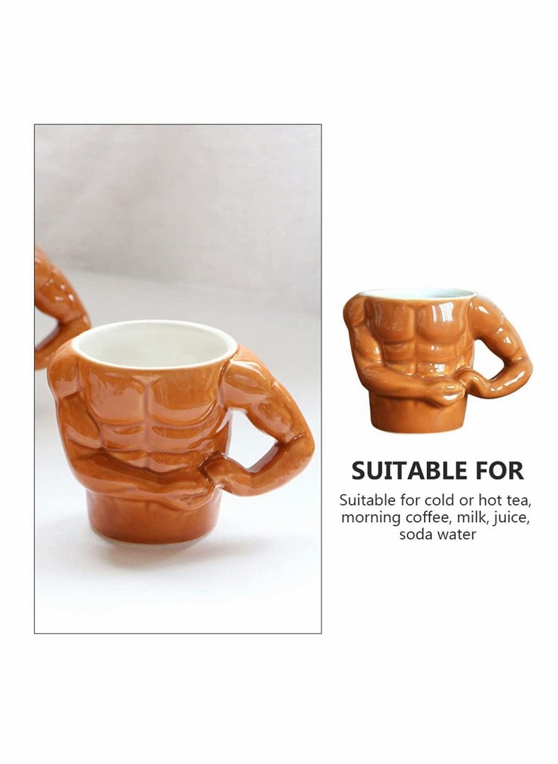 Ceramic Coffee Mug, Funny Muscle Man Shape Water Cup Boyfriend Husband Coworkers Muscle Tea Milk Cup for Girlfriend Birthday Party Joke Toy Gag Funny Gift (300ML)