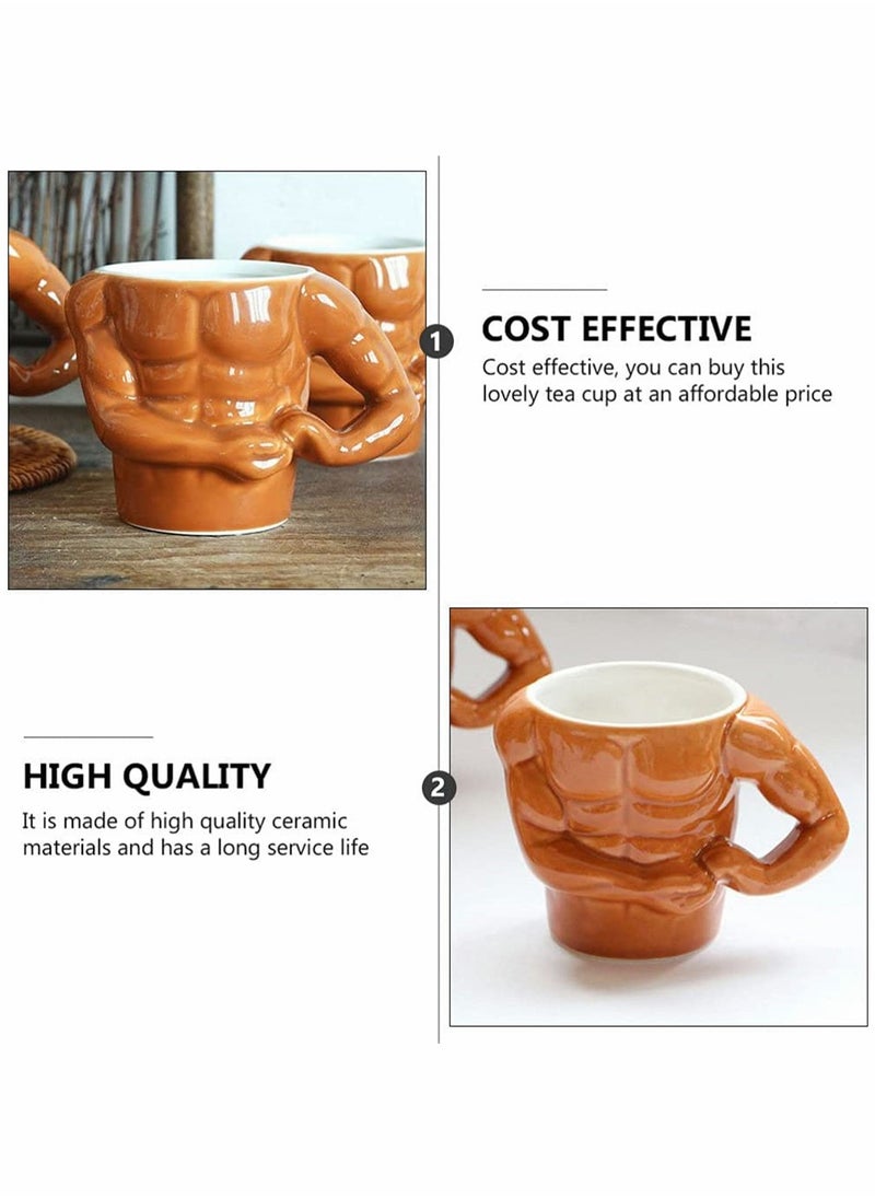 Ceramic Coffee Mug, Funny Muscle Man Shape Water Cup Boyfriend Husband Coworkers Muscle Tea Milk Cup for Girlfriend Birthday Party Joke Toy Gag Funny Gift (300ML)