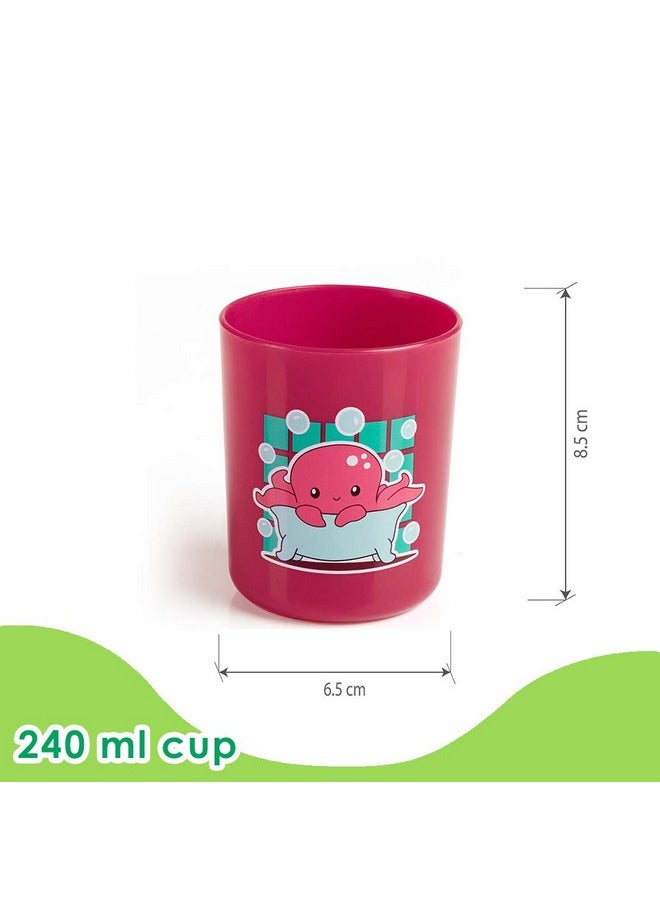 Boo Boo Cup For Kids, 100% Bpa Free, Training Cup Set For Baby/Toddlers, Unbreakable 3Pcs Baby Tumbler Glass Set, 240 Ml, 8 Oz.(Pink & Violet, 18M+)