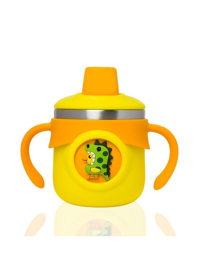 Stainless Steel Insulated Hot & Cold Sipper Bottle For Kids | Sippy Cup | Sipper Bottle For Kids | Sipper Cup With Straw | Kids Travelling Water Bottle | (Yellow - 260Ml)