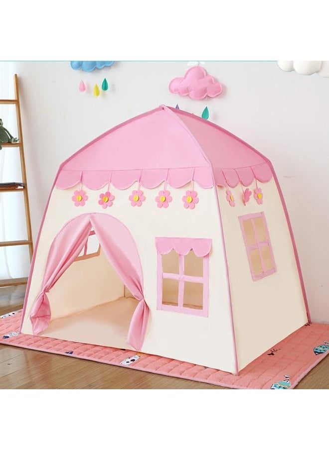 Cute Princess Tent for Girls, Pink Castle Play Tent Playhouse for Children Indoor and Outdoor Fun, Outdoor Play Tent，130*100*130cm(LxWxH)