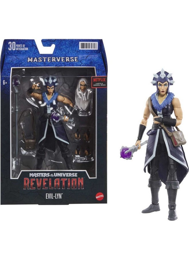 Masterverse Revelation Action Figure & Accessories, Evil-Lyn Motu Collectible With Articulation & Swappable Parts, 7-Inch