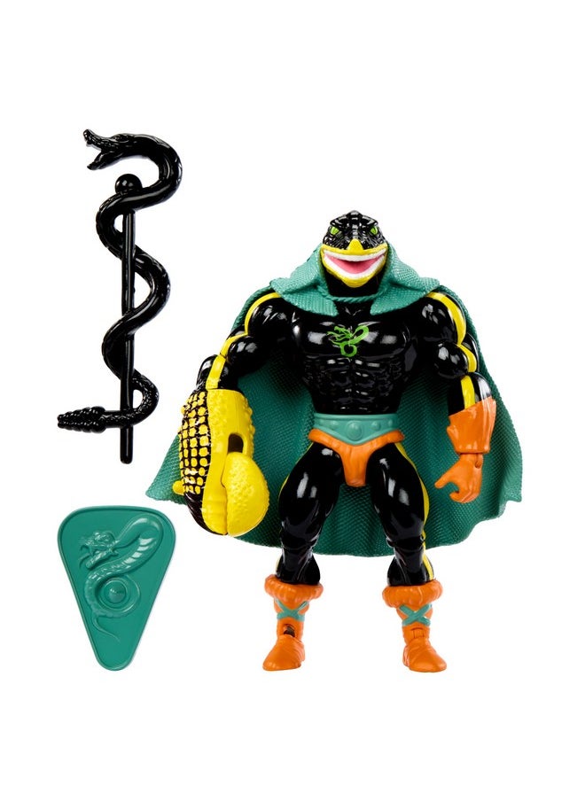 Origins Lord Gr'Asp Action Figure, 5.5-Inch Scale Snake Men Villain With Shield, Staff, And Mini Comic - 2024 Exclusive, Small