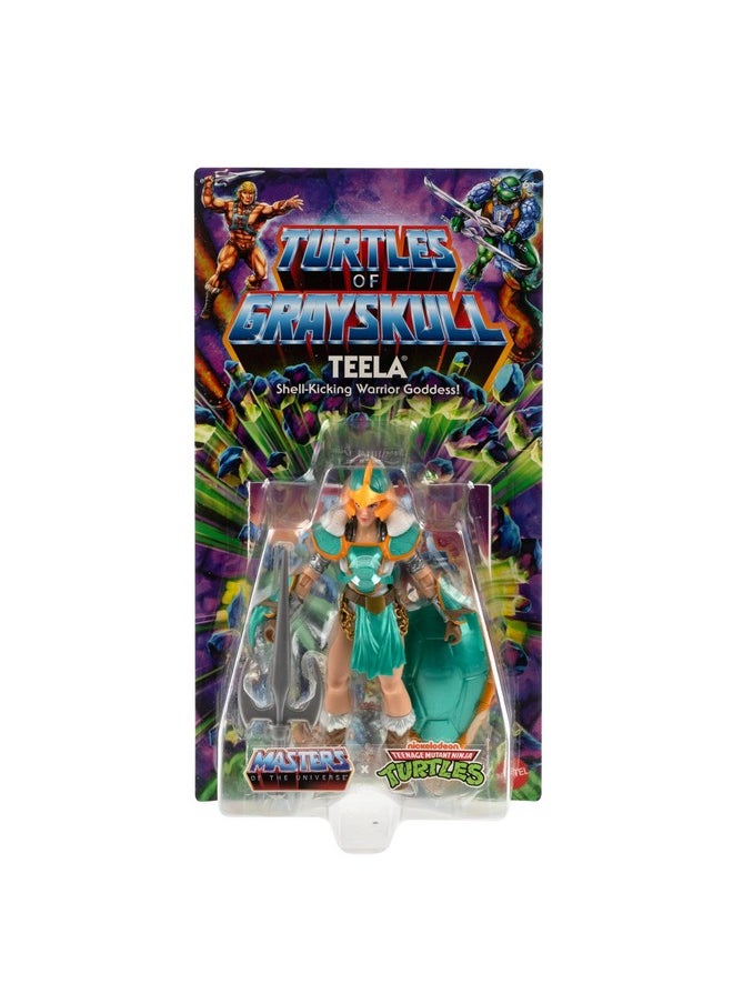 Mattel Origins Turtles Of Grayskull Action Figure & Accessories, Teela Collectible Toy With 16 Joints, Tmnt & Motu Crossover