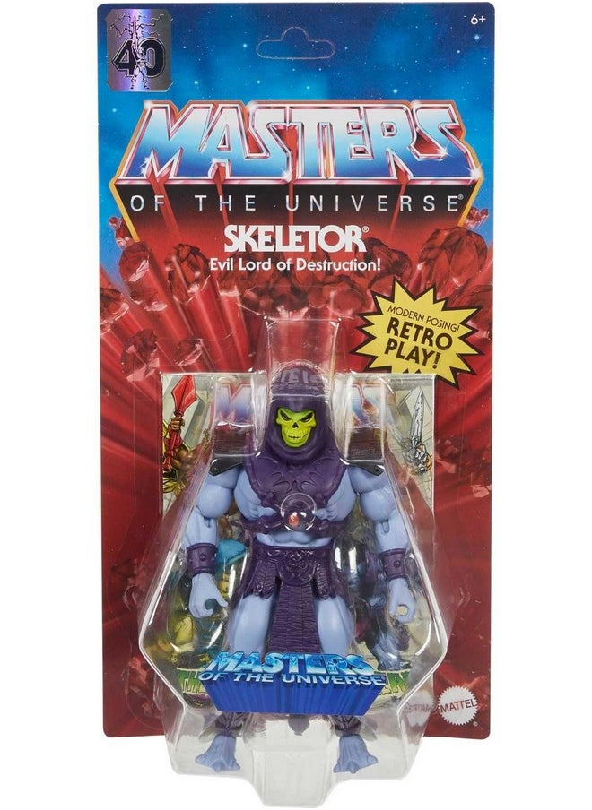 Niverse Origins Action Figure & Accessories Set, Skeletor 5.5-Inch Collectible Toy With Posable Joints & Mini-Comic