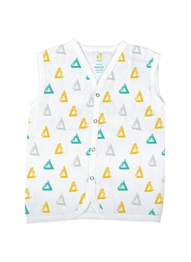 Muslin Jhabla (Large (6-9 Months, White)