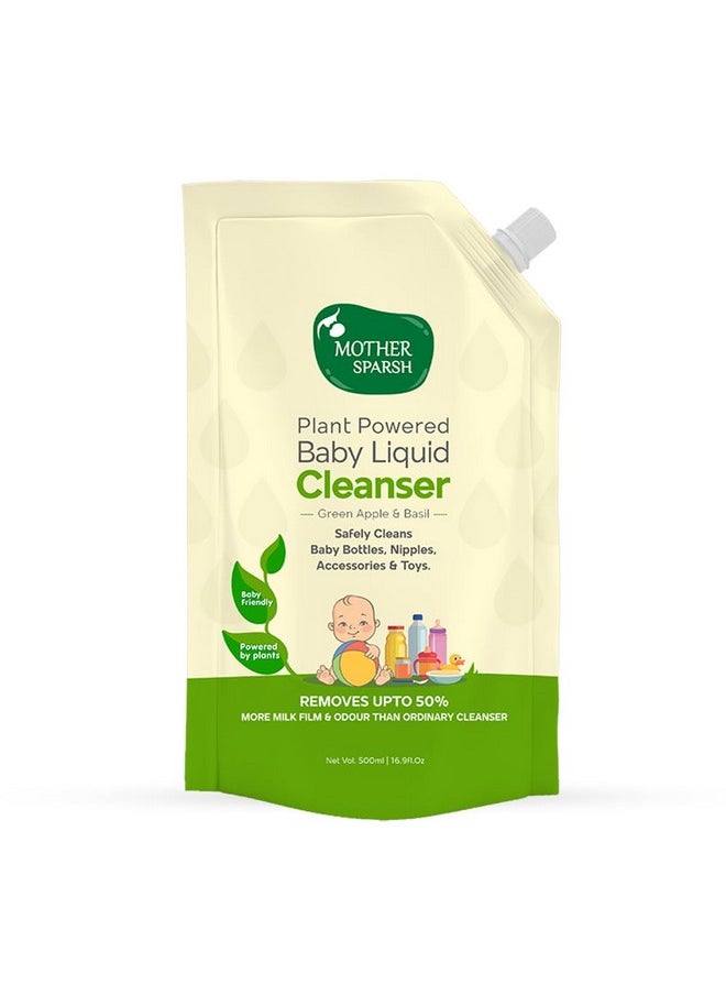 Natural Baby Liquid Cleanser (Powered By Plants) Cleanser For Baby Bottles, Nipples, Accessories And Toys, Refill Pack (500Ml)