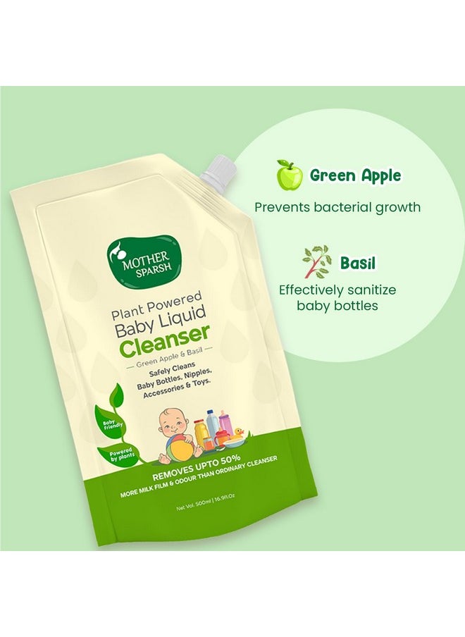 Natural Baby Liquid Cleanser (Powered By Plants) Cleanser For Baby Bottles, Nipples, Accessories And Toys, Refill Pack (1L)