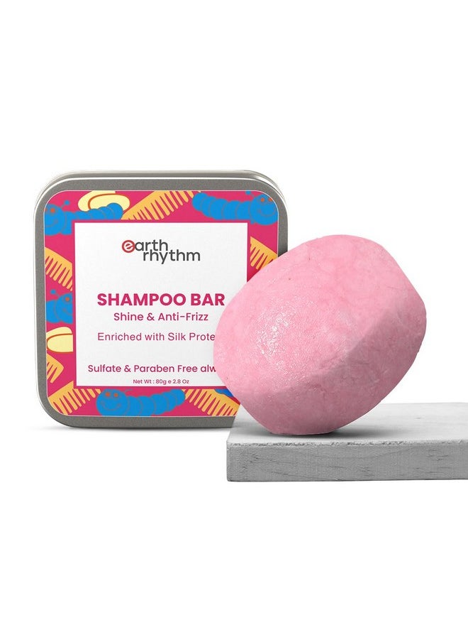 Silk Protein Shampoo Bars For Soft & Silky Hair, Sulphate & Paraben Free, Plastic Free (Tin Packaging) - 80Gm