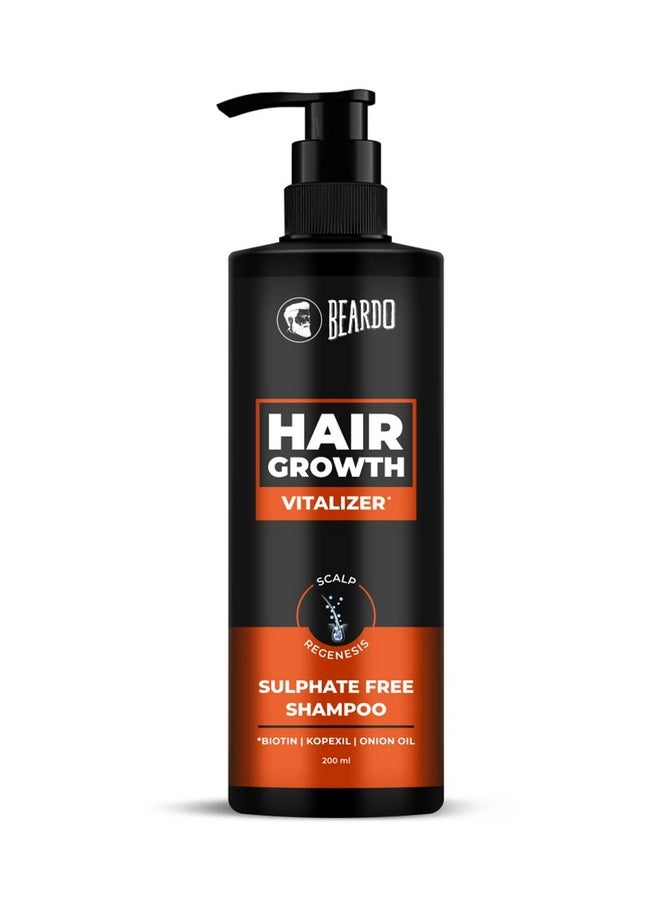 Hair Growth Vitalizer Shampoo, 200 Ml | Shampoo For Men | Promotes Hair Growth | Sulphate And Paraben Free Shampoo | With Onion Oil & Biotin