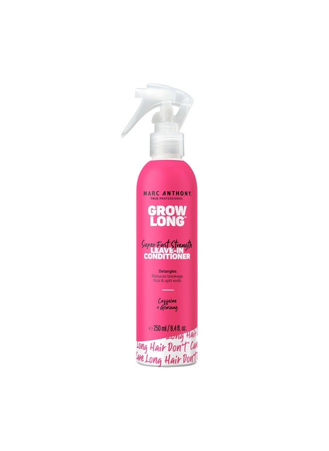 Leave-In Conditioner Spray & Detangler, Grow Long Biotin - Anti-Frizz Deep Conditioner For Split Ends & Breakage - Vitamin E, Caffeine & Ginseng For Curly, Dry & Damaged Hair