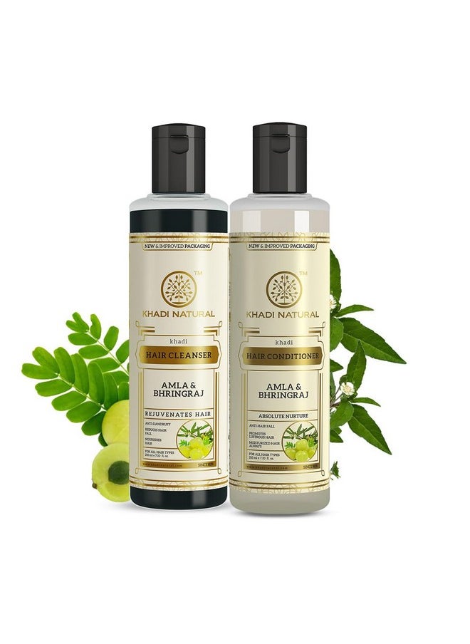 Amla & Bhringraj Hair Cleanser & Conditioner Combo Pack| Control Dandruff & Hair Fall | Reducing Scalp Irritation| 210Ml Each