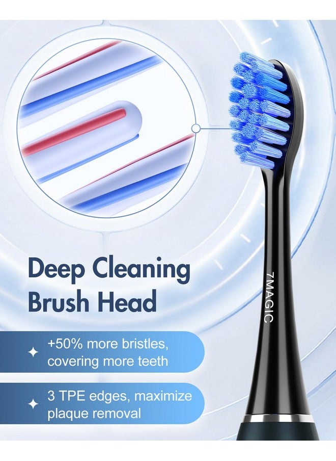 Model D26 Electric Toothbrush Heads, Replacement Toothbrush Heads For Deep Cleaning, Durable And Effective, 2 Pack Toothbrush Replacement Brush Heads, Black