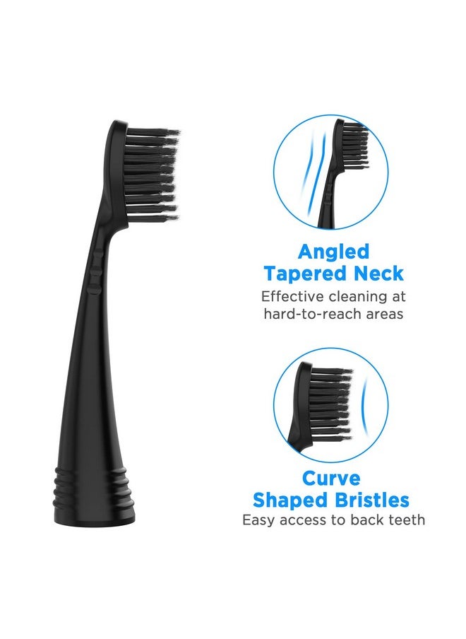 Replacement Toothbrush Heads With Covers For Burst (5 Count, Black)