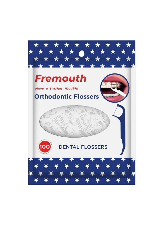 Upgraded Orthodontic Flossers For Braces - Ortho Dental Floss Picks, 100 Count (Pack Of 1)