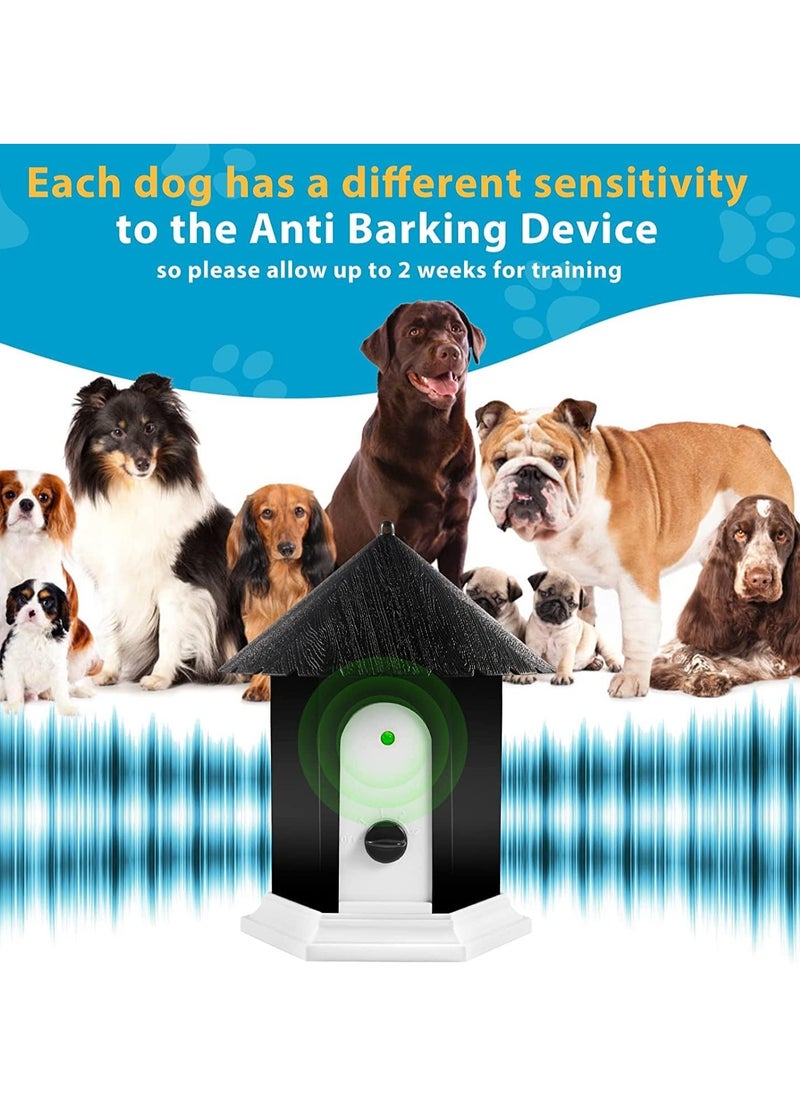 Anti Barking Device for Dog, Outdoor Waterproof Ultrasonic Dog Barking Control Devices 3 Levels 50ft Adjustable Range Bark Box Ultrasonic Dog Bark Deterrent for Human and Dog