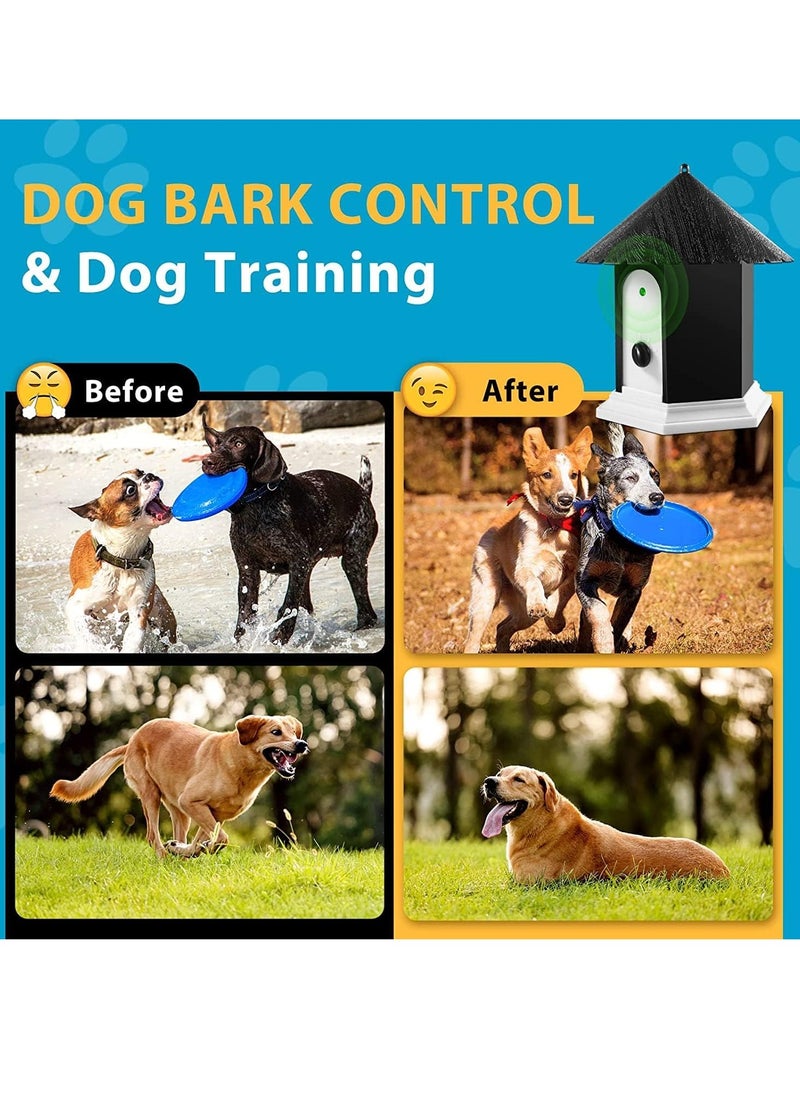 Anti Barking Device for Dog, Outdoor Waterproof Ultrasonic Dog Barking Control Devices 3 Levels 50ft Adjustable Range Bark Box Ultrasonic Dog Bark Deterrent for Human and Dog