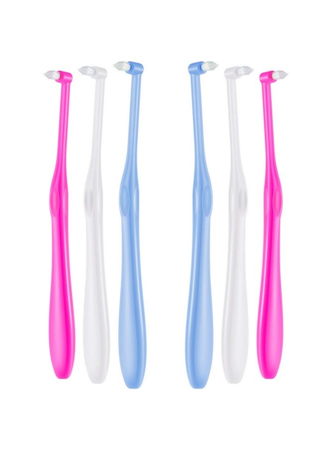 6 Pieces Tuft Toothbrush Tufted End-Tuft Soft Trim Single Compact Interdental For Detail Cleaning Tapered Brush(Tapered Brush)