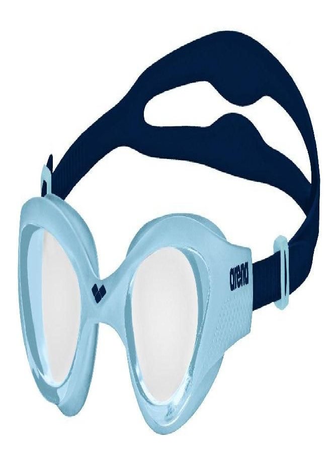 Arena The One Junior Swim Goggles for Youth Anti-Fog Coating One-Piece Construction Non-Mirrored Lens, Clear/Cyan/Blue