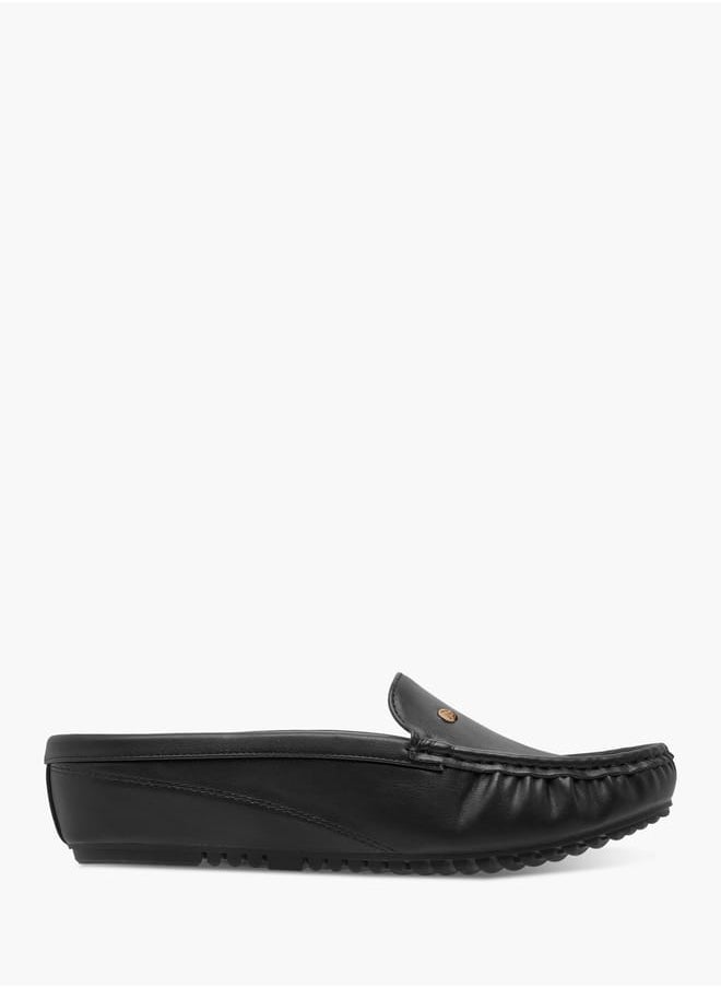 Solid Slip-On Mules with Flatform Heel