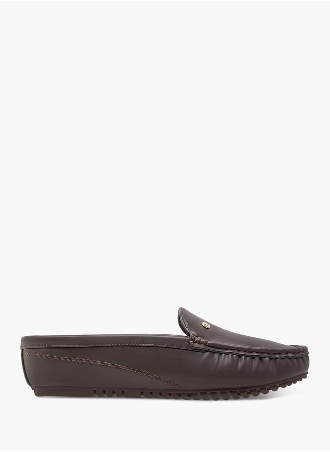 Solid Slip-On Mules with Flatform Heel