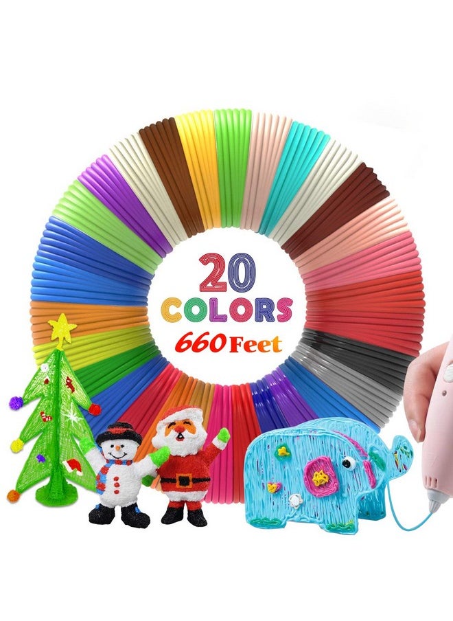 20 Colors 660 Feet 3D Pen Filament, Each Color Is 33 Feet, 1.75Mm Pla 3D Pen Refills For 3D Printing Pen, Compatible With Mynt3D Scrib3D 3D Printing Pen, Not Support For 3Doodler Pen