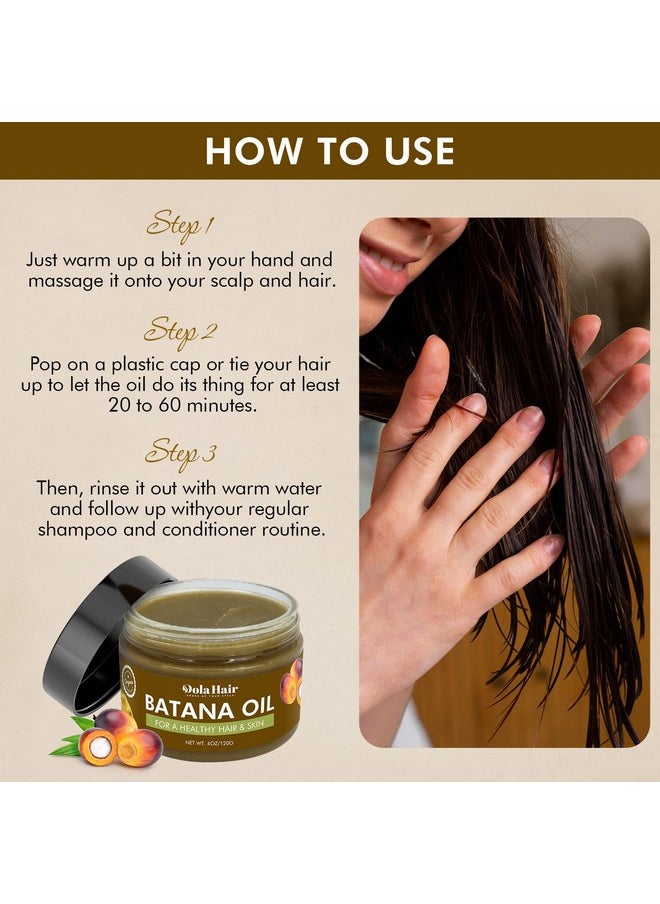 Pure Batana Butter Oil For Hair Growth, 100% Natural, Nourishes Damaged Hair, Prevents Loss & Conditions