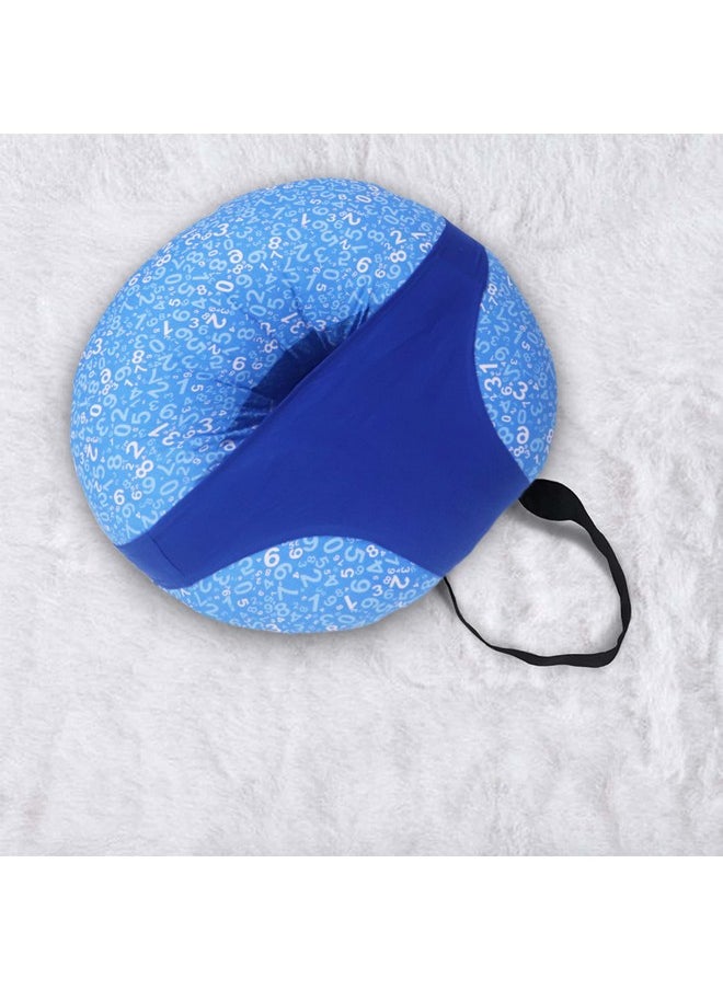 5In1 Baby Feeding Pillow With 100% Cotton Detachable Cover | With Belt And Baby Hoop | Breastfeeding Pillow | Nursing Pillow (Einstein Blue)