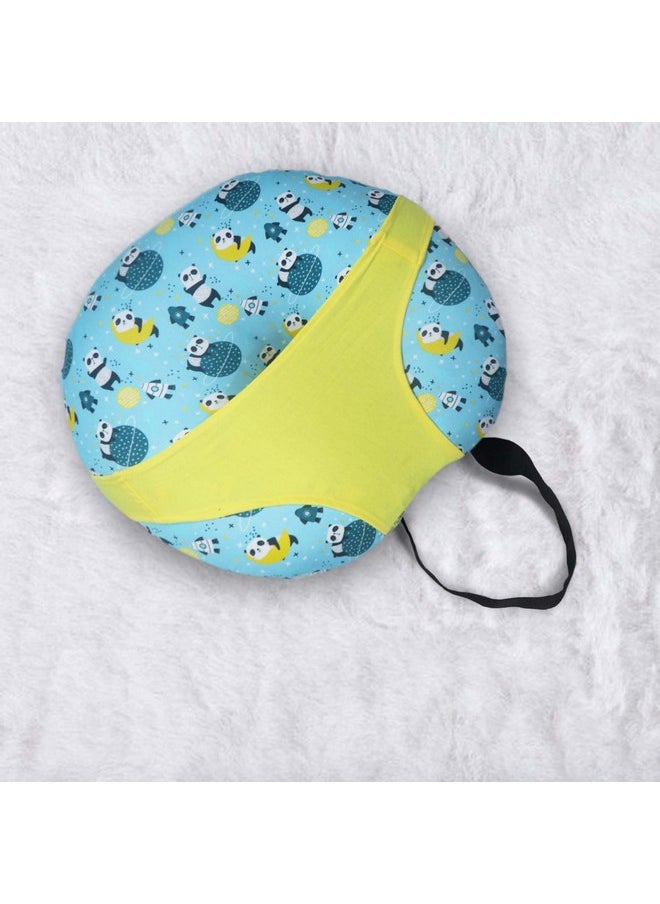 5In1 Baby Feeding Pillow With 100% Cotton Detachable Cover | With Belt And Baby Hoop | Breastfeeding Pillow | Nursing Pillow (Pandastic)