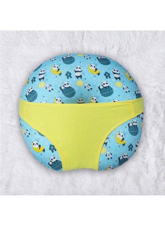 5In1 Baby Feeding Pillow With 100% Cotton Detachable Cover | With Belt And Baby Hoop | Breastfeeding Pillow | Nursing Pillow (Pandastic)