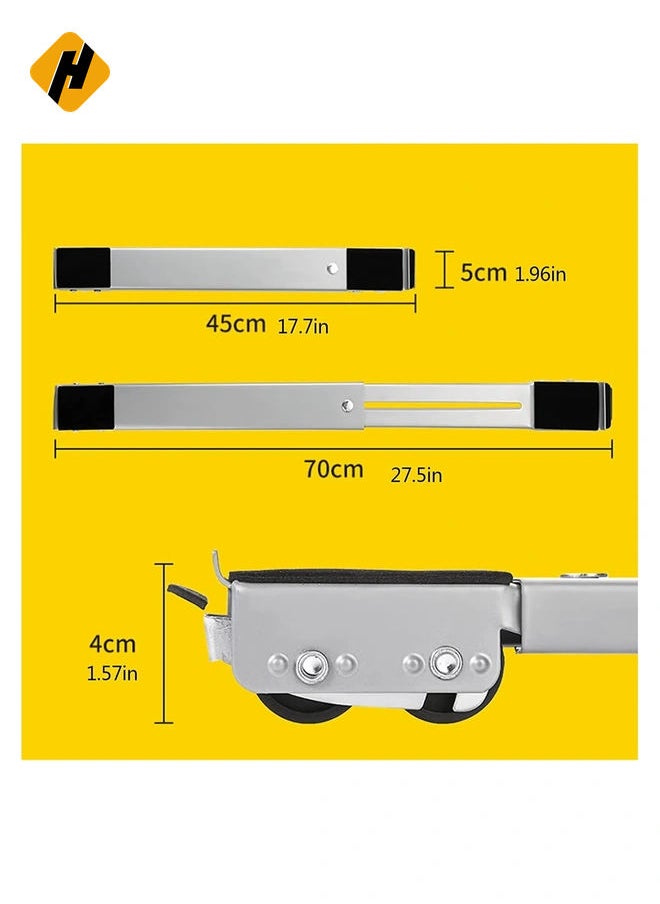 2 Pieces Adjustable Washing Machine Pedestals Frame ， Drum Washing Machine Refrigerator Mobile Base, Multifunction Washing Machine Base Stand Movably Adjustable