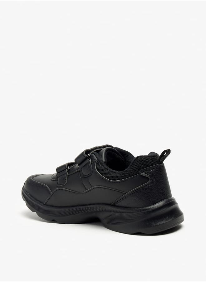 Solid School Shoes with Hook and Loop Closure