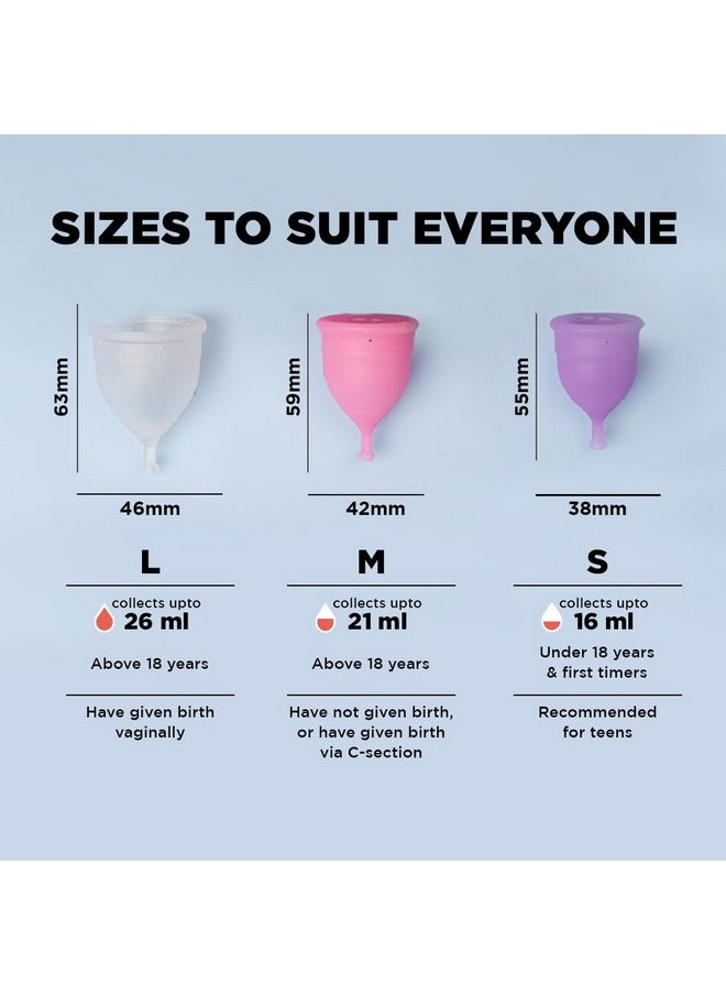 Menstrual Cups For Women|Medium Size With Pouch And Menstrual Cup Wash 100Ml Combo