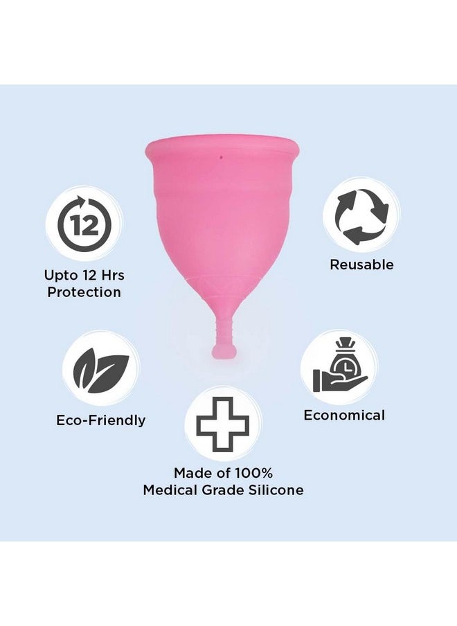 Menstrual Cups For Women|Medium Size With Pouch And Menstrual Cup Wash 100Ml Combo